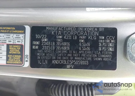 2023 Kia Niro Ex z USA, uszkodzony, nr VIN KNDCR3LE5P5059103